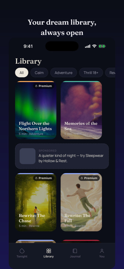 Dream Library library screen screenshot